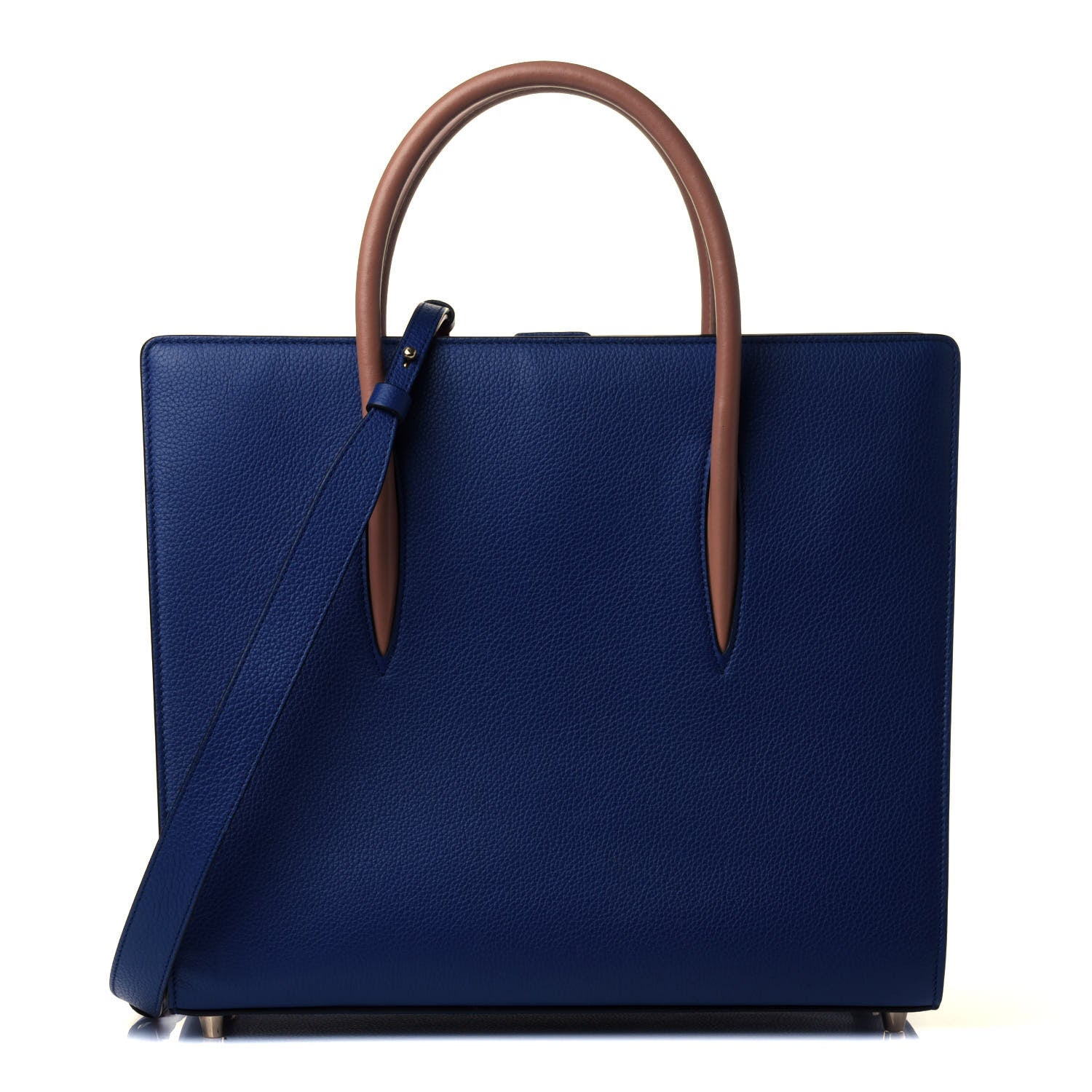 Christian Louboutin Calfskin Patent Spiked Medium Paloma Blue 1 of 4