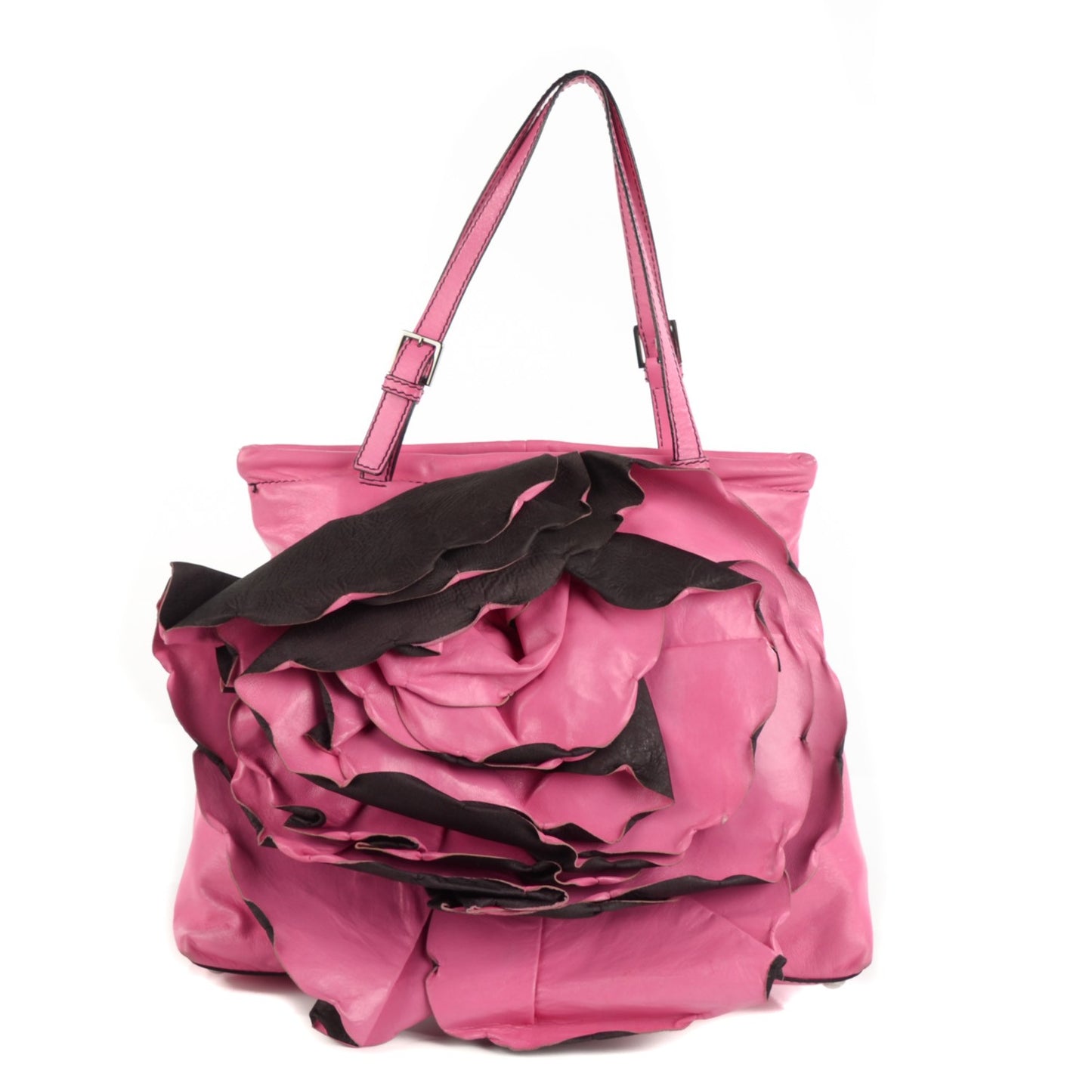 Nappa Raised Rose Petalee Tote Pink