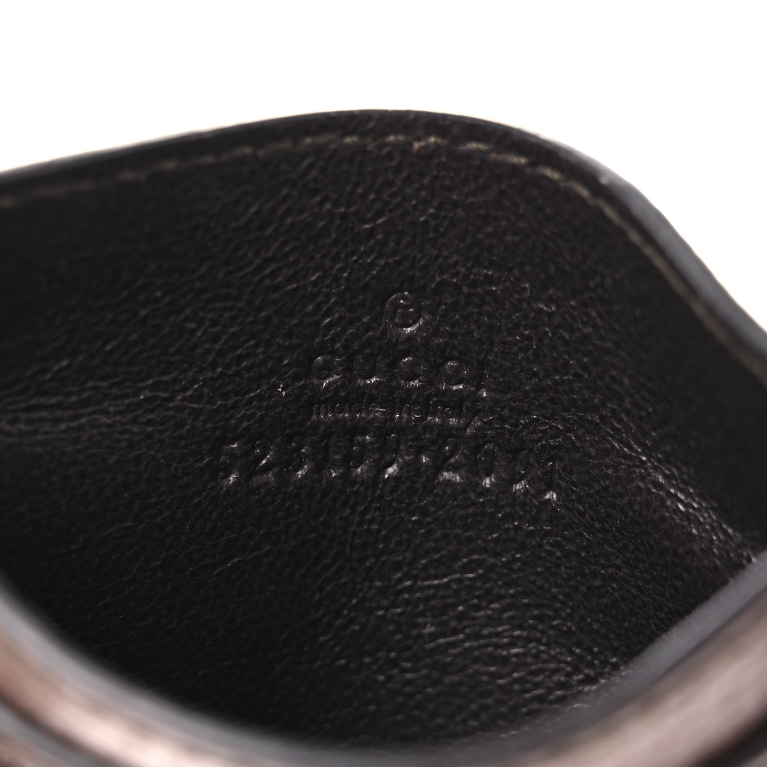 Gucci GG Supreme Monogram Textured Dollar Calfskin Ophidia Card Holder Beige Ebony New Acero 6 of 7