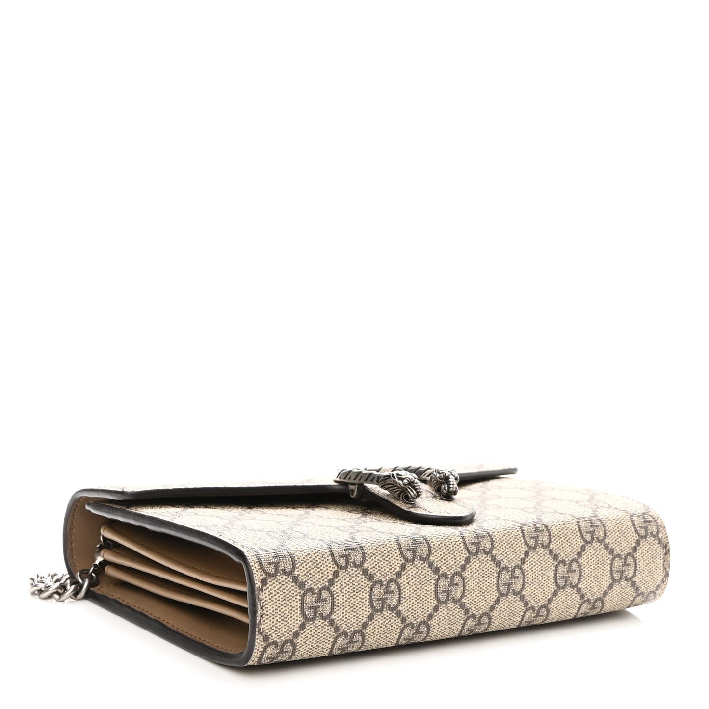 GG Supreme Monogram Mini Dionysus Chain Wallet Beige Taupe