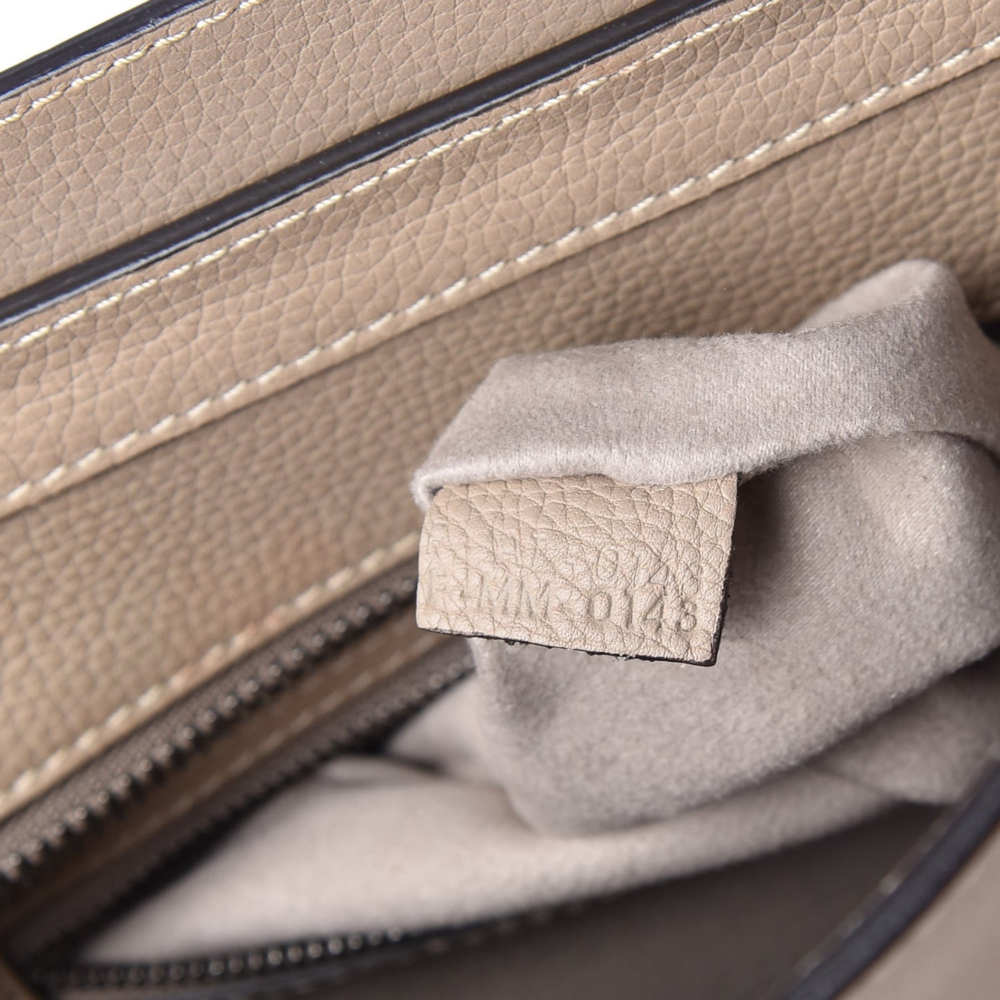 Drummed Calfskin Micro Luggage Dune