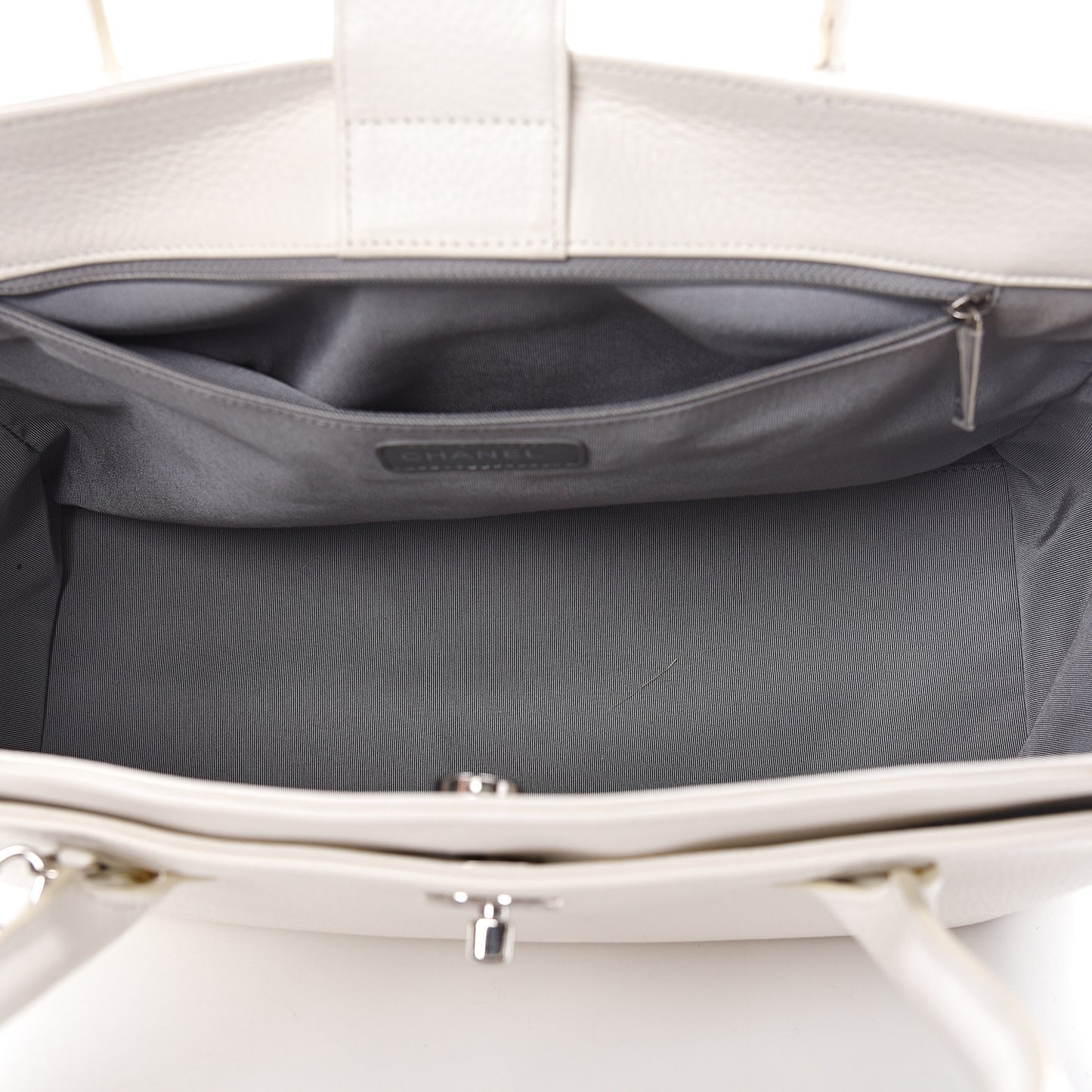 Calfskin Cerf Executive Shopper Tote White
