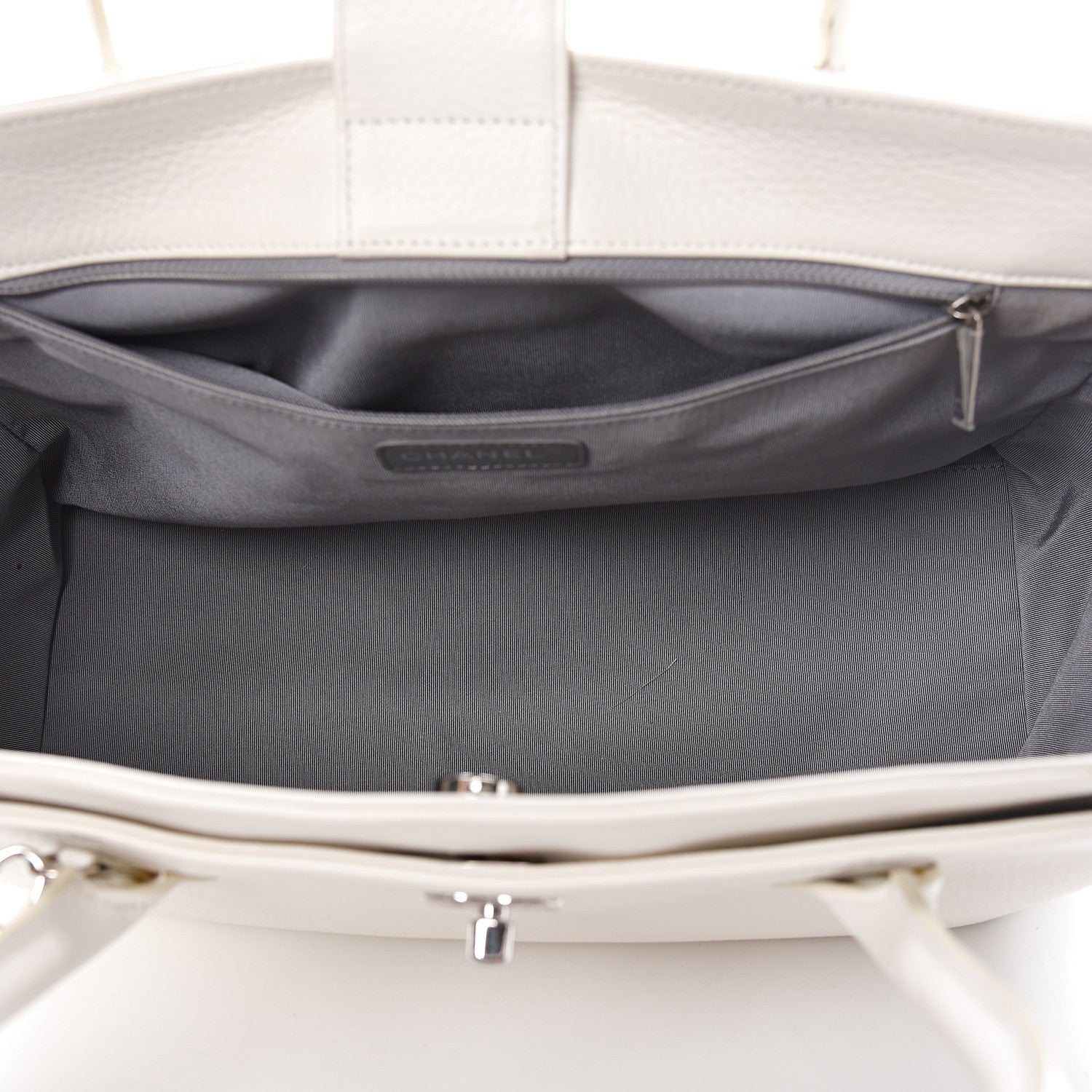 Chanel Calfskin Cerf Executive Shopper Tote White 6 of 18