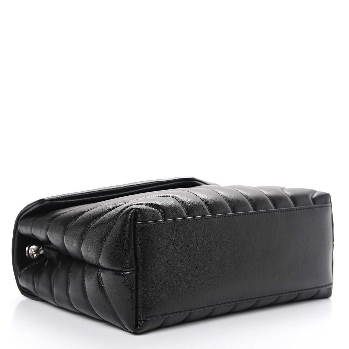 Calfskin Y Quilted Monogram Small Loulou Chain Satchel Black