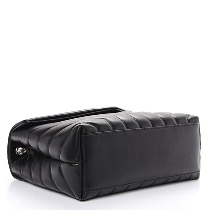 Saint Laurent Calfskin Y Quilted Monogram Small Loulou Chain Satchel Black 3 of 9