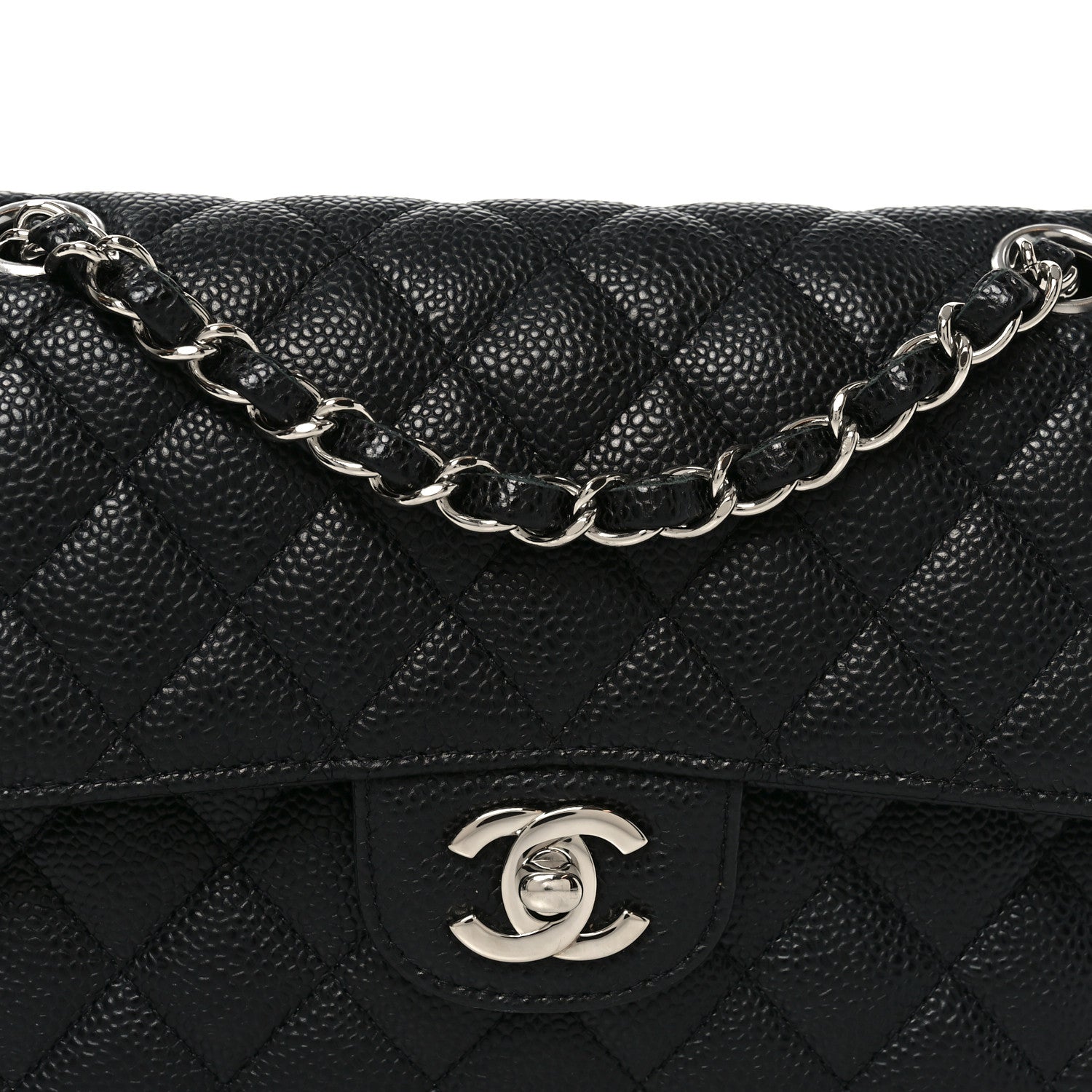 Chanel Caviar Quilted Medium Double Flap Black 8 of 11