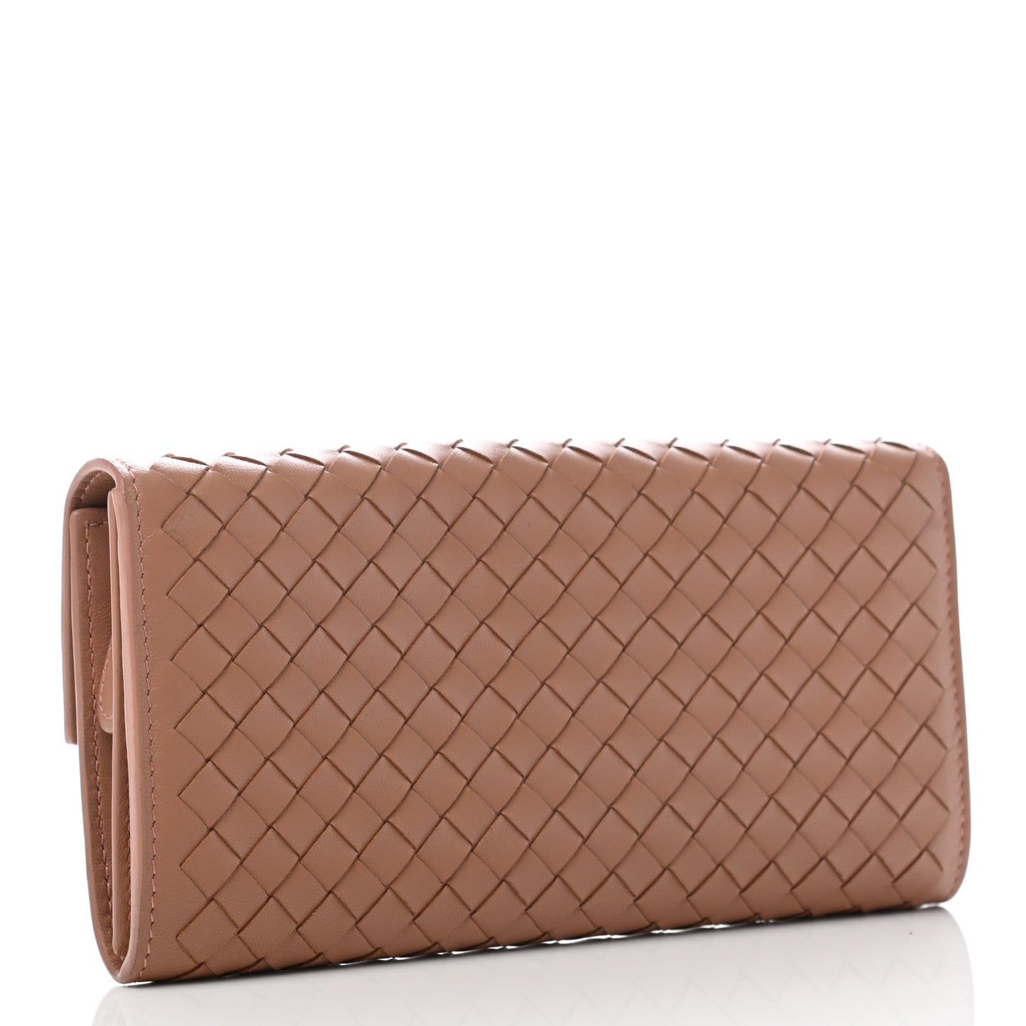 Nappa Intrecciato Continental Flap Wallet Dusty Rose