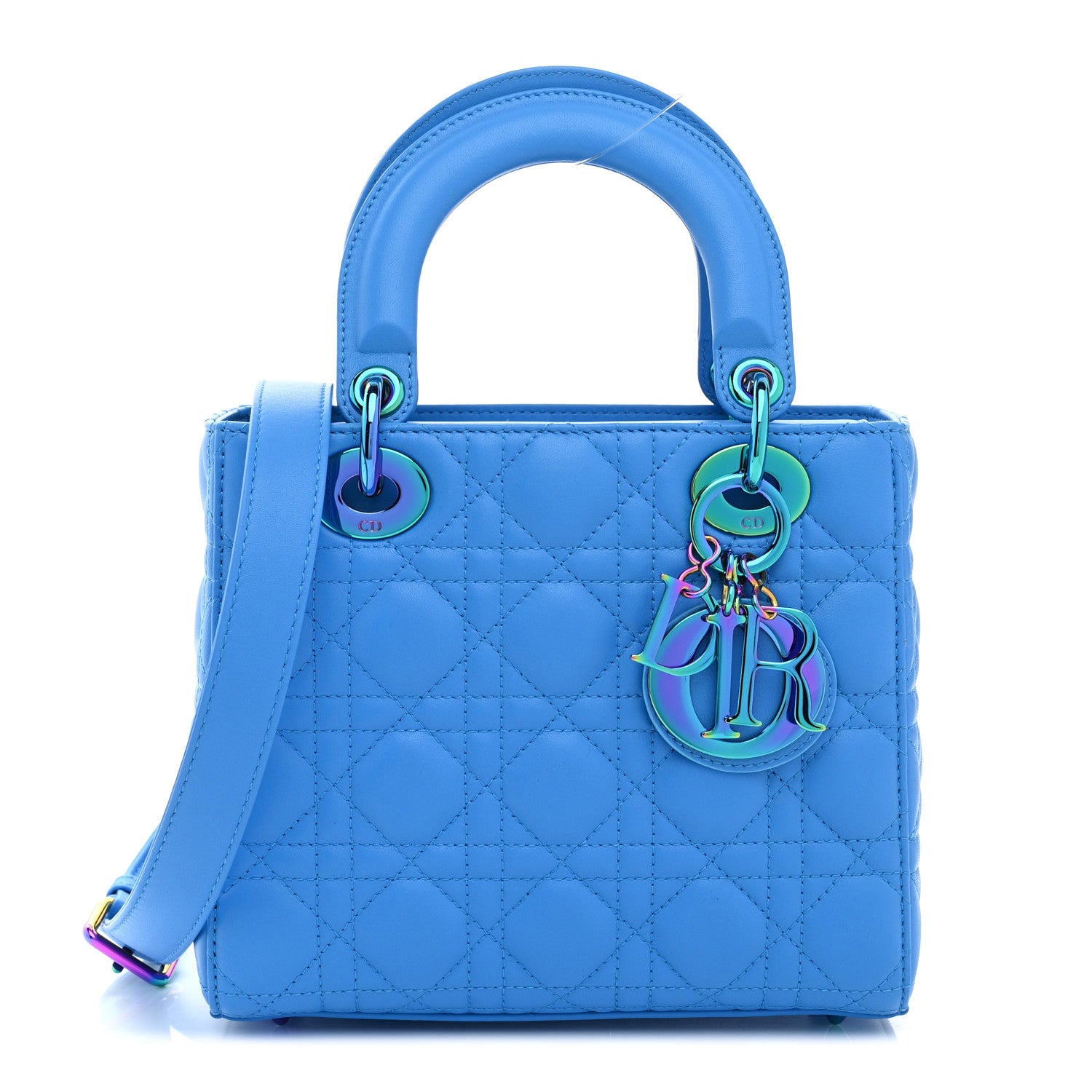 Christian Dior Lambskin Cannage Small Lady Dior Bright Blue 1 of 10