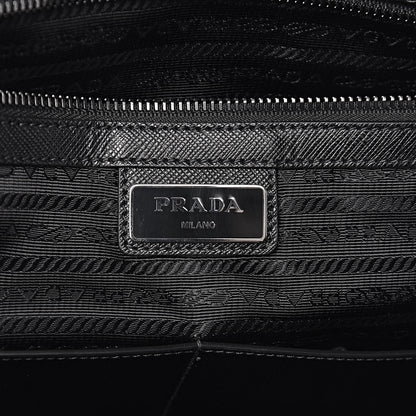 Prada Tessuto Nylon Saffiano Metal Triangle Logo Work Bag Black 6 of 10