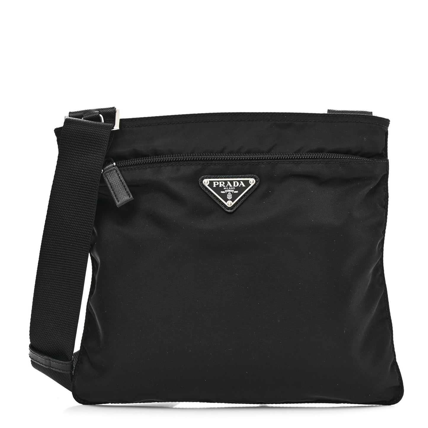 Nylon Vela Flat Messenger Bag Black