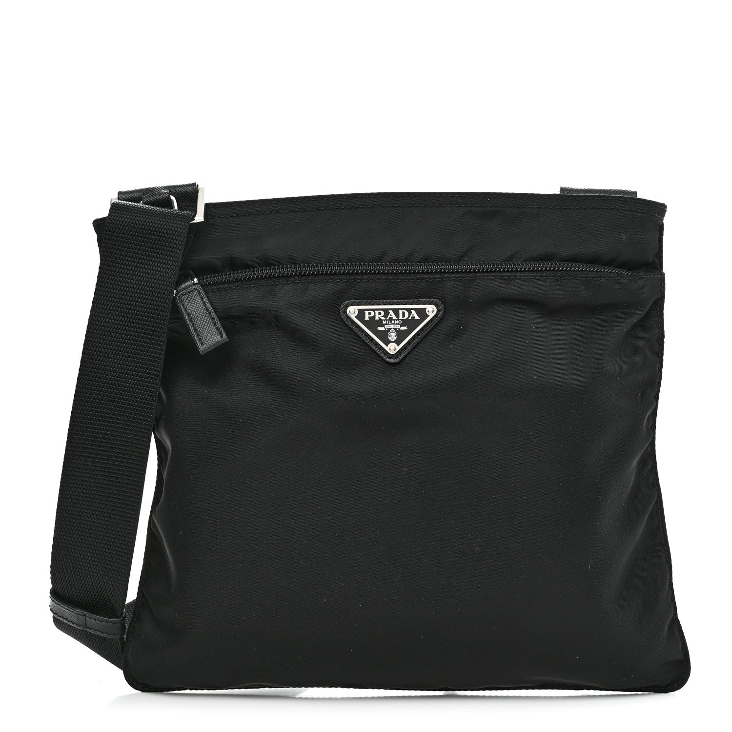Prada Nylon Vela Flat Messenger Bag Black 1 of 10