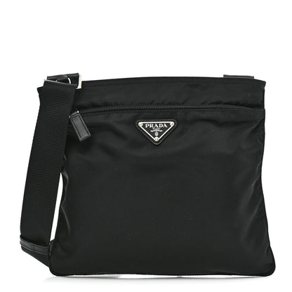 Prada Nylon Vela Flat Messenger Bag Black 1 of 10