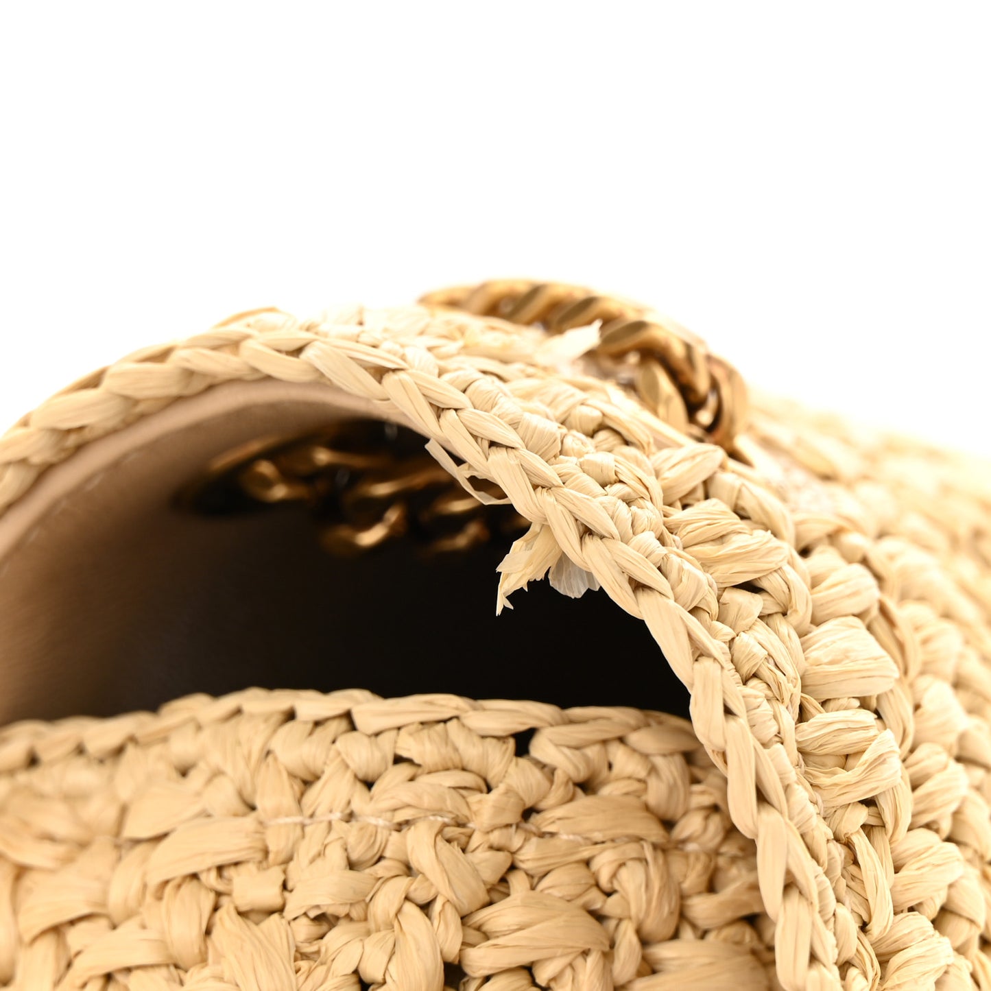 Raffia Monogram Medium Jamie Natural Avorio