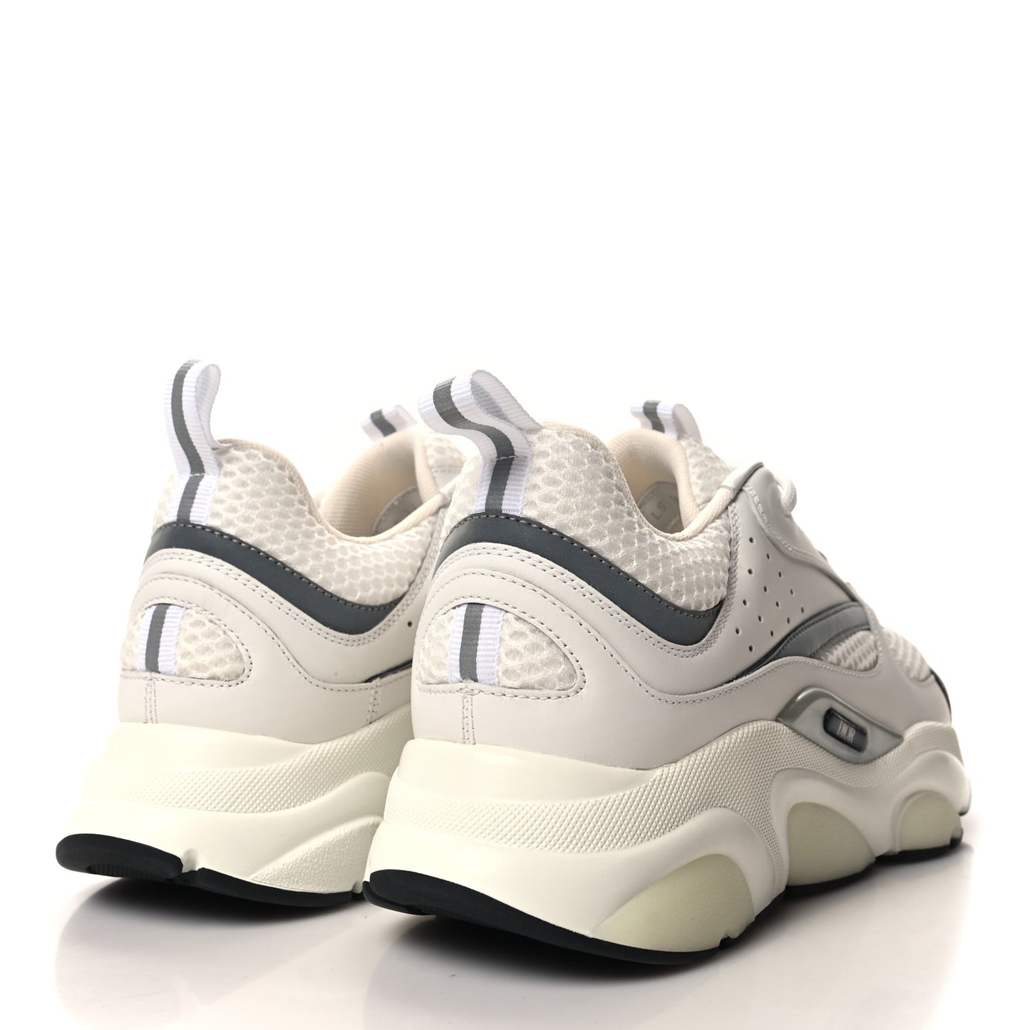 Technical Mesh Calfskin Mens B22 Sneakers 40 White