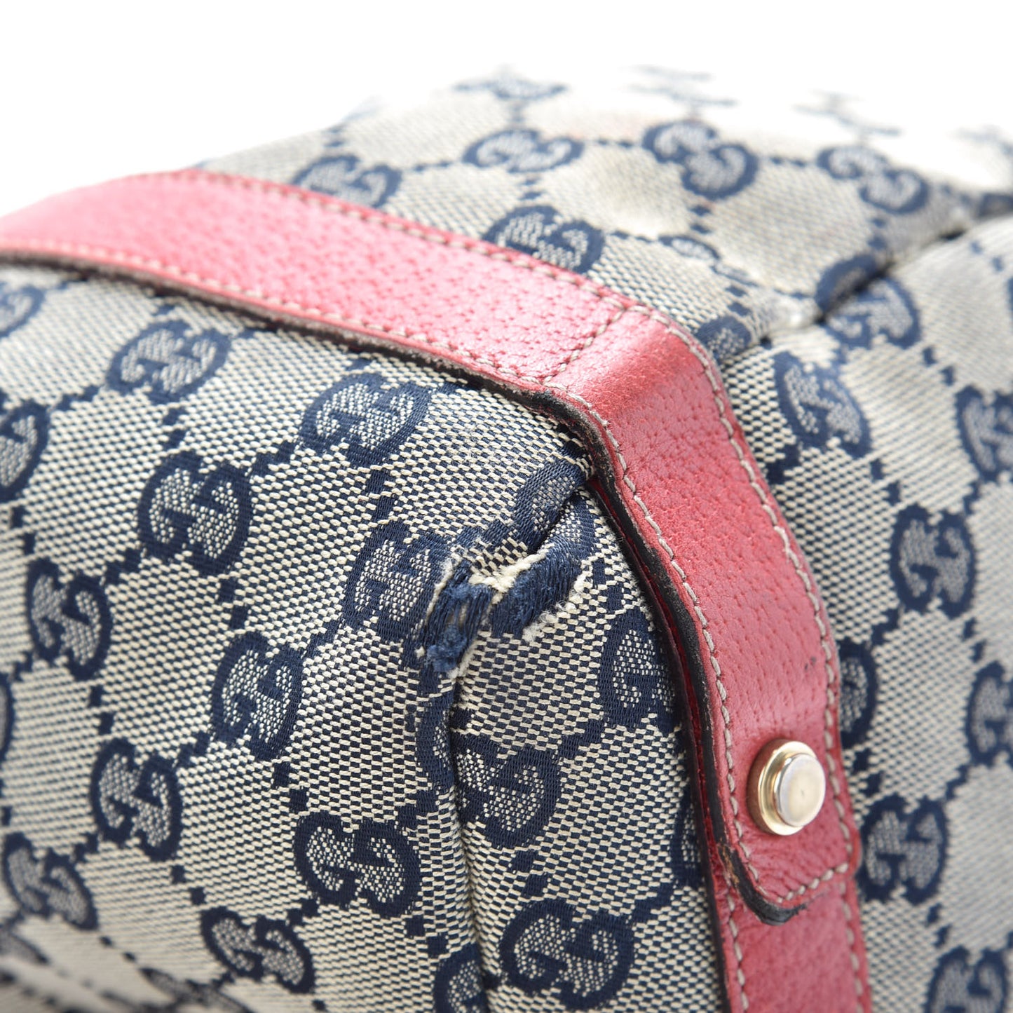 Monogram Medium Abbey Shoulder Bag Navy Red