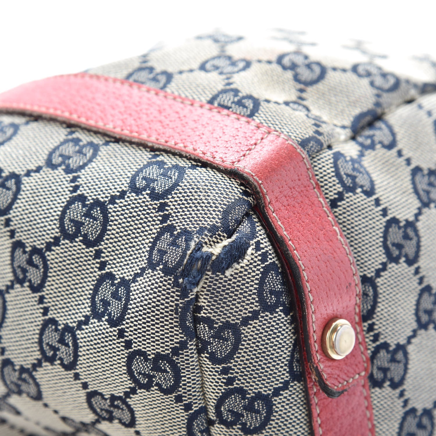 Gucci Monogram Medium Abbey Shoulder Bag Navy Red 12 of 17