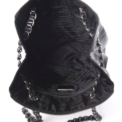 Prada Nappa Tessuto Nylon Chain Bag Black 5 of 10