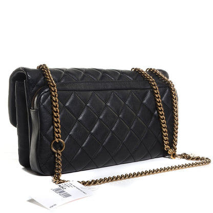 Chanel Calfskin Quilted Medium CC Crown Flap Black 3 of 10