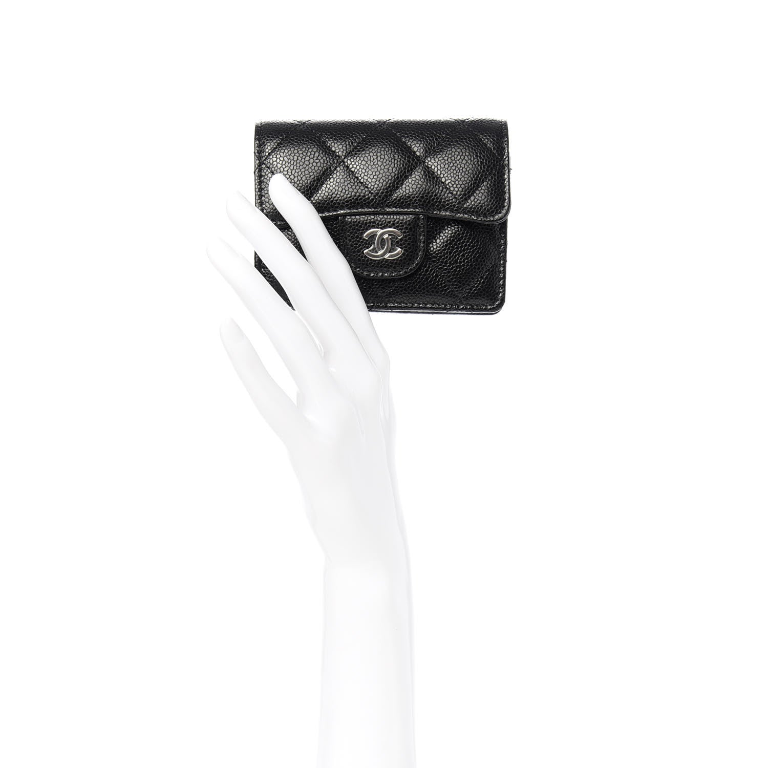 Chanel Caviar Quilted Flap Card Holder On Chain Black 2 of 8