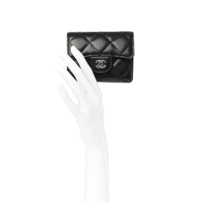 Chanel Caviar Quilted Flap Card Holder On Chain Black 2 of 8