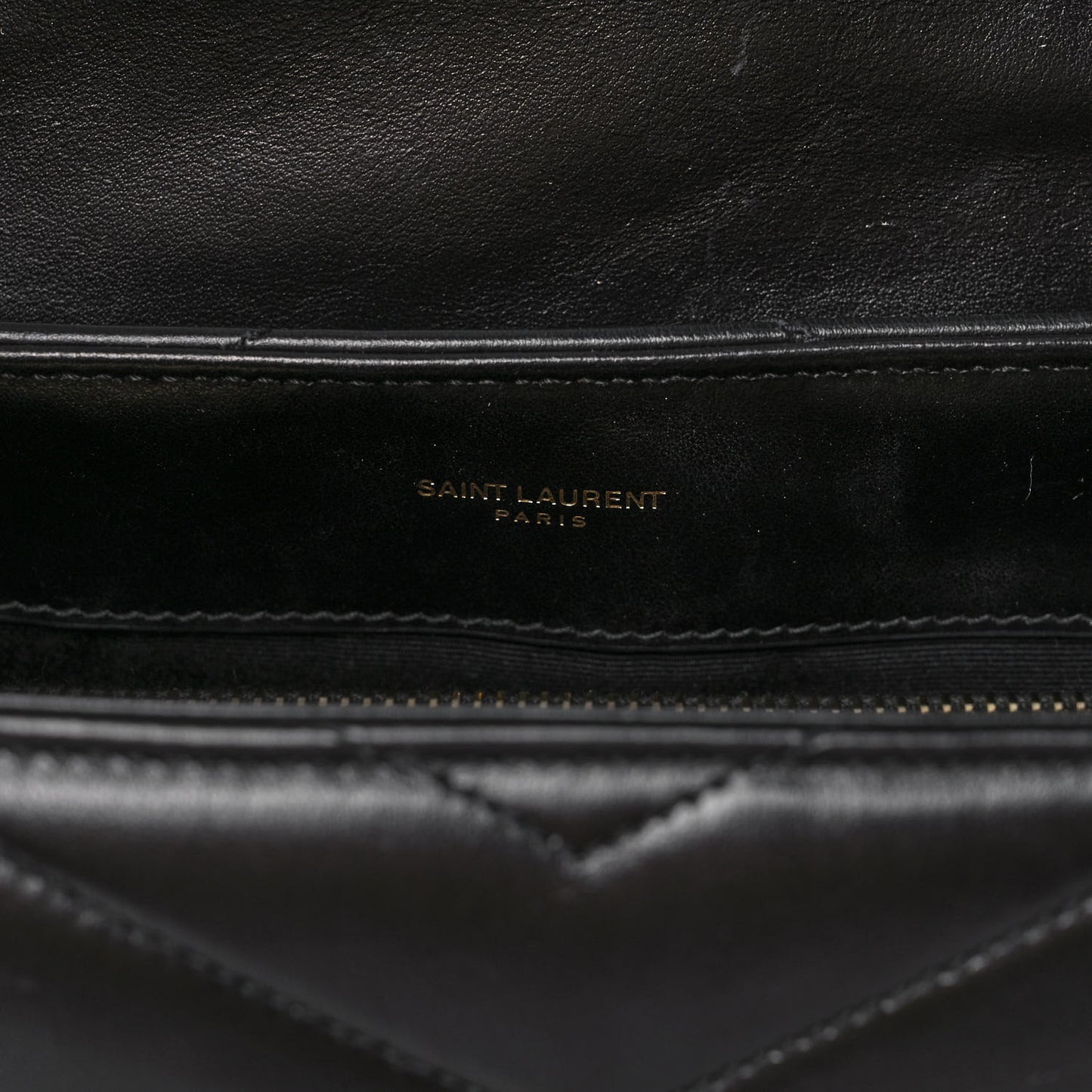 Calfskin Y Quilted Monogram Medium Loulou Chain Satchel Black