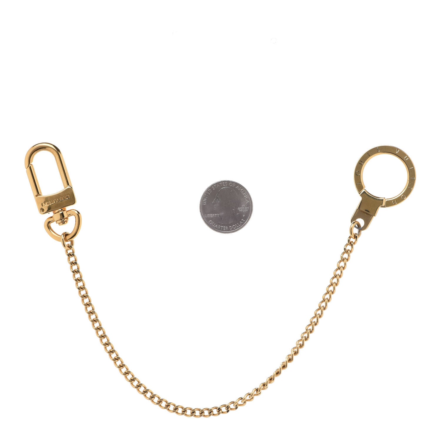 Louis Vuitton Metal Pochette Extender Key Ring Chain Gold 2 of 5