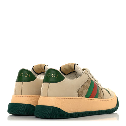 Gucci GG Monogram Nubuck Web Womens Screener GG Motif Sneakers 39 Beige Green 5 of 9