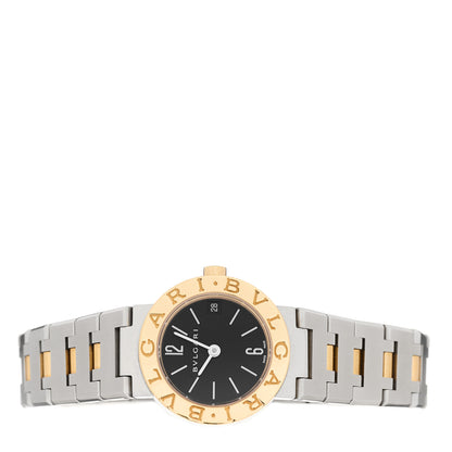 Bulgari Stainless Steel 18K Yellow Gold 23mm Quartz Watch Black 2 of 5