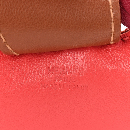 Hermes Milo Lambskin Grigri Rodeo Horse Bag Charm GM Rose Jaipur Fauve Rubis 3 of 4