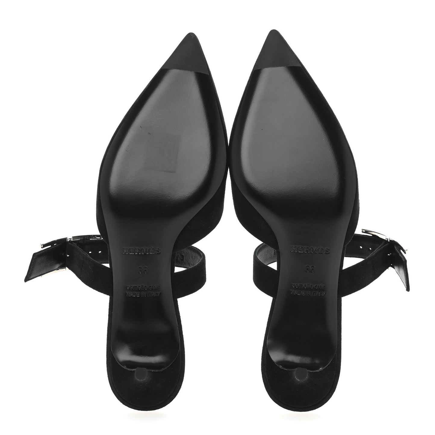 Suede Goatskin Blink Mules 36 Black