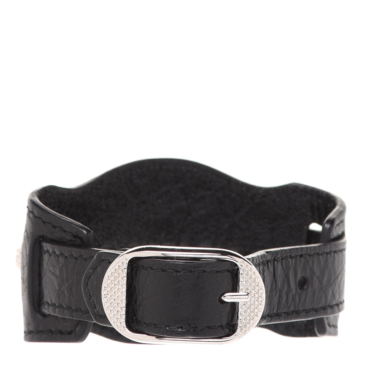Balenciaga Agneau Arena Giant 12 Silver Bracelet M Black 6 of 10