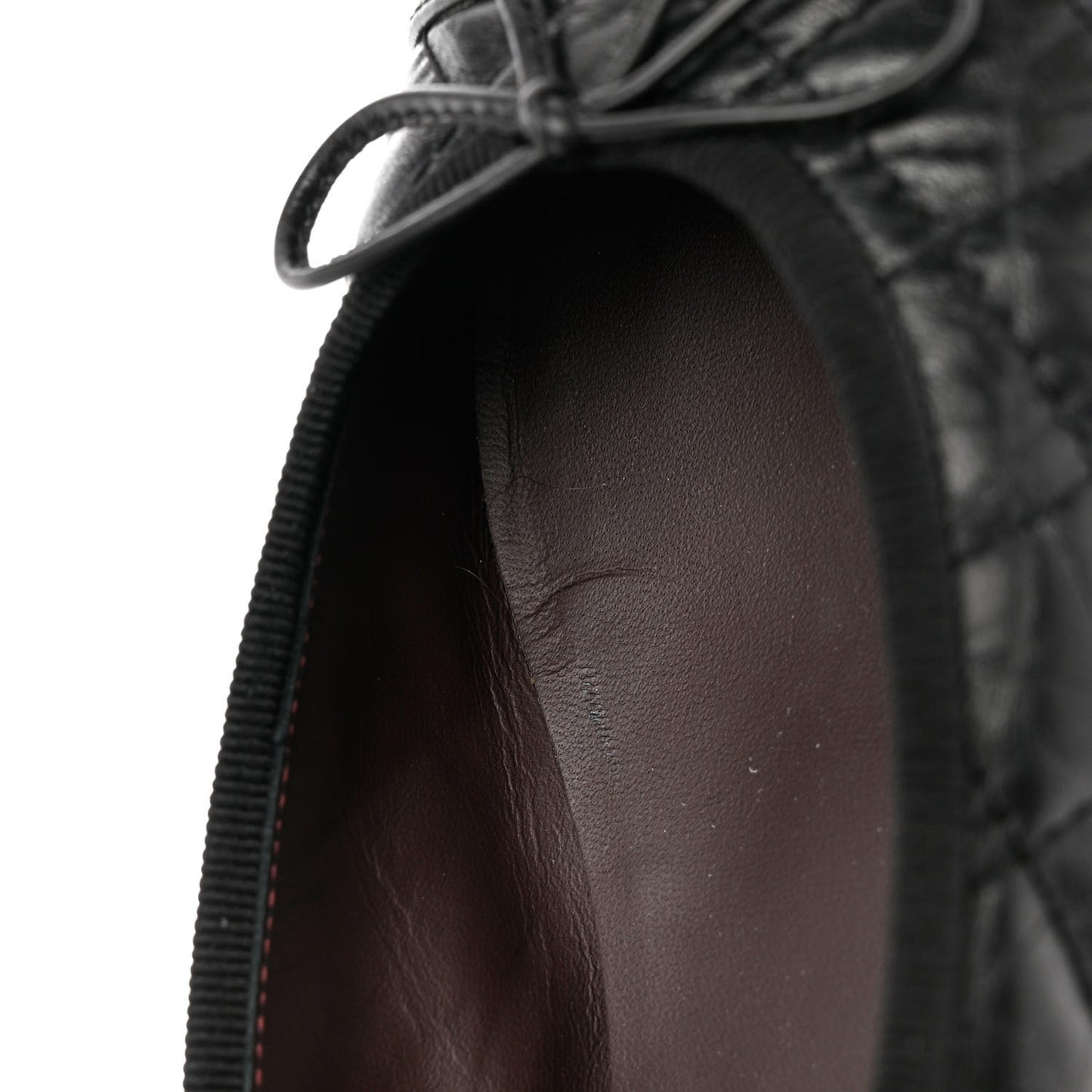 Aged Calfskin Quilted CC Cap Toe Ballerina Flats 37 Black