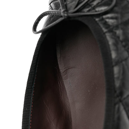 Chanel Aged Calfskin Quilted CC Cap Toe Ballerina Flats 37 Black 9 of 11