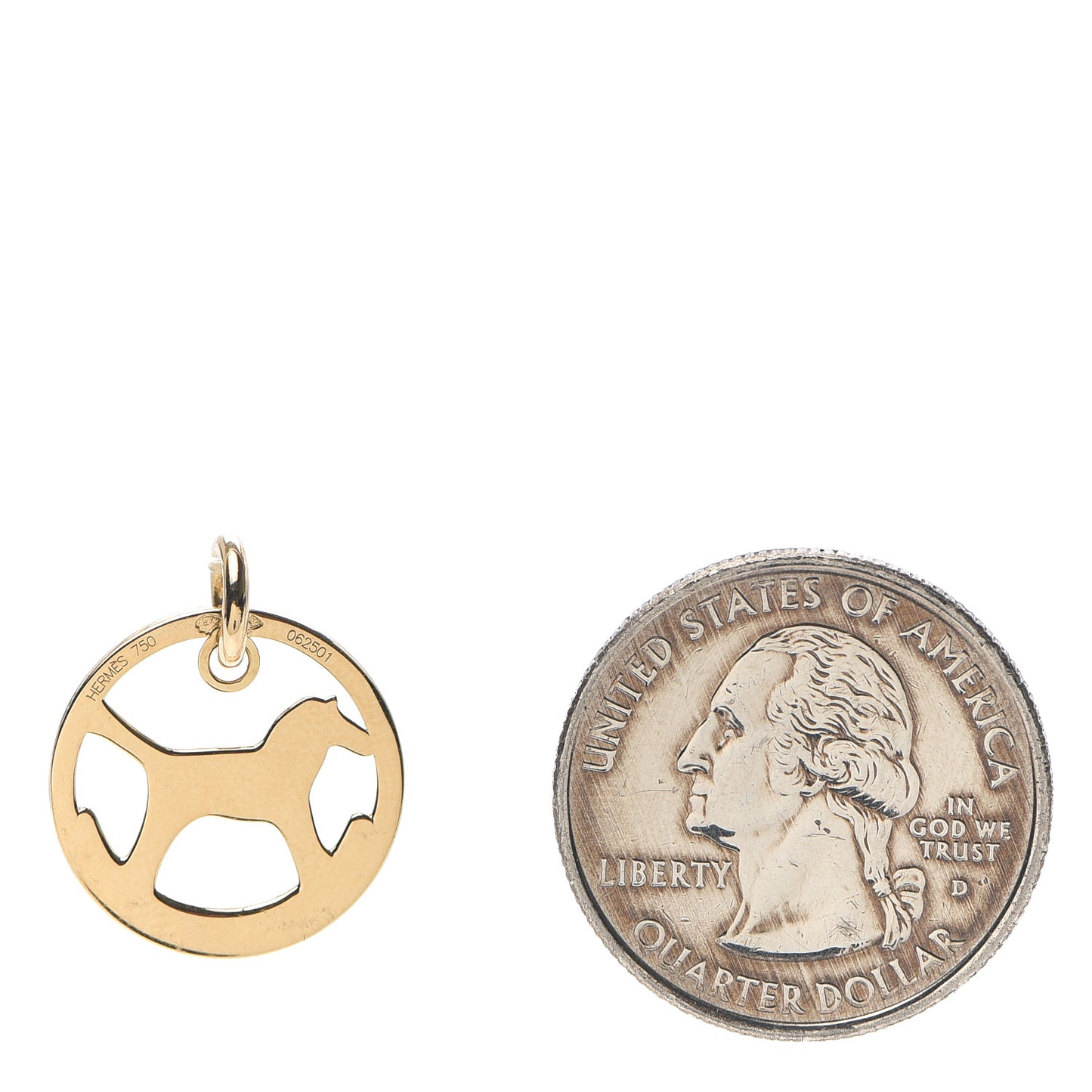18K Yellow Gold Rocking Horse Charm Pendant