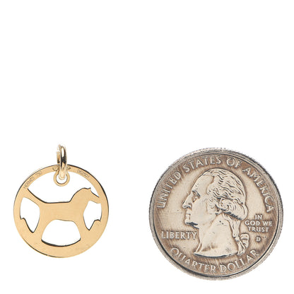 Hermes 18K Yellow Gold Rocking Horse Charm Pendant 2 of 4