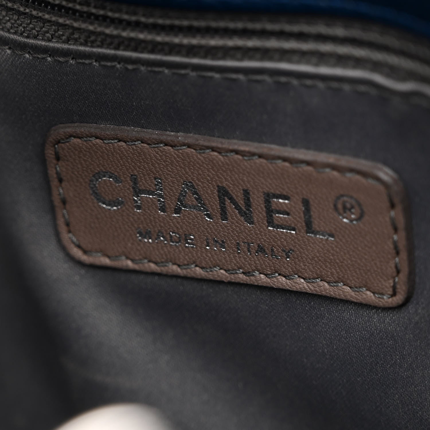 Chanel Caviar Quilted Petit Shopping Tote PST Navy Blue 6 of 13