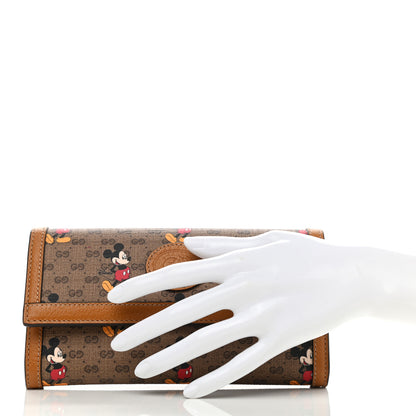 Gucci X DISNEY Mini Vintage GG Supreme Monogram Mickey Mouse Continental Wallet Beige Vintage Sun Oil 2 of 8