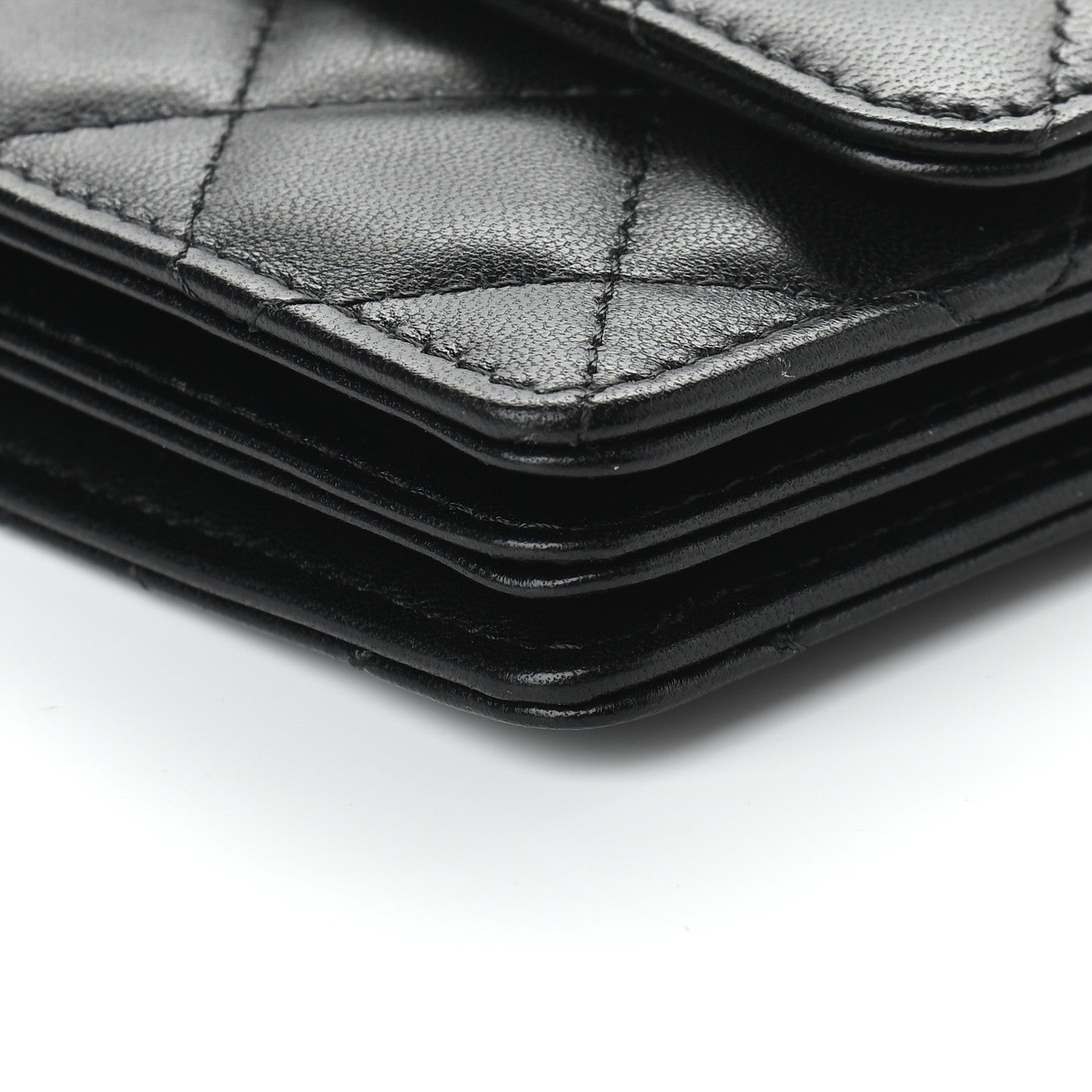 Chanel Lambskin Quilted My Chanel Lady Card Holder On Chain Black 9 of 9
