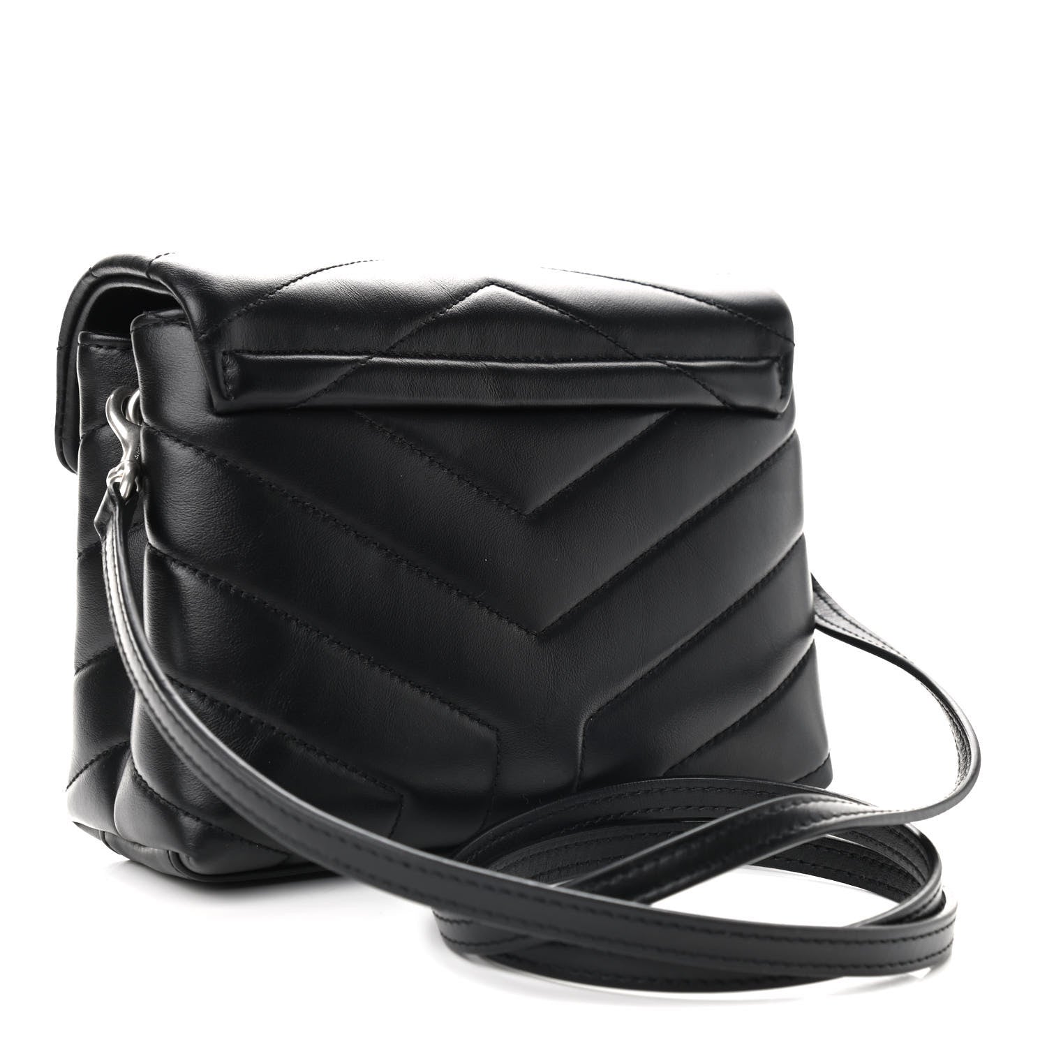 Saint Laurent Calfskin Y Quilted Monogram Toy Loulou Crossbody Bag Black 3 of 9