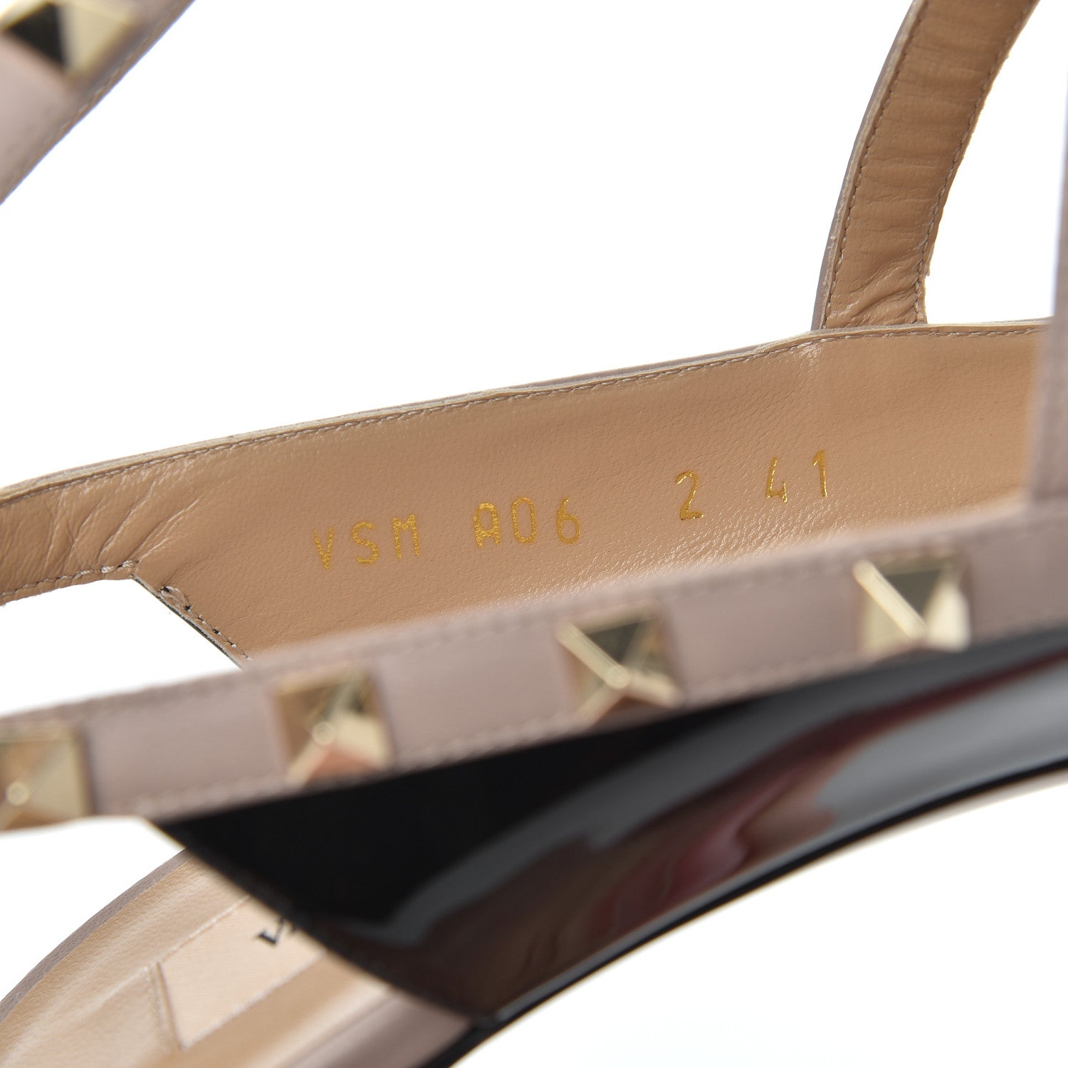 Valentino Garavani Patent Nappa Rockstud Ankle Strap Open Toe 100mm Sandals 41 Black Poudre 8 of 14
