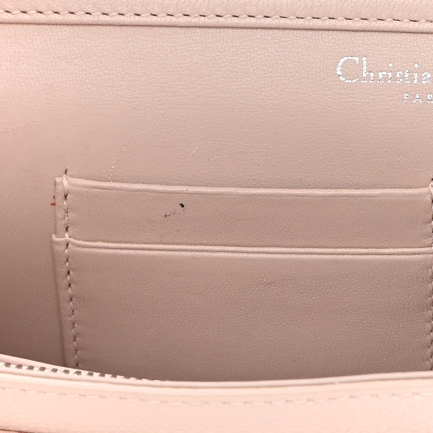 Christian Dior Grained Calfskin Diorama Wallet on Chain Pouch Nude 13 of 18