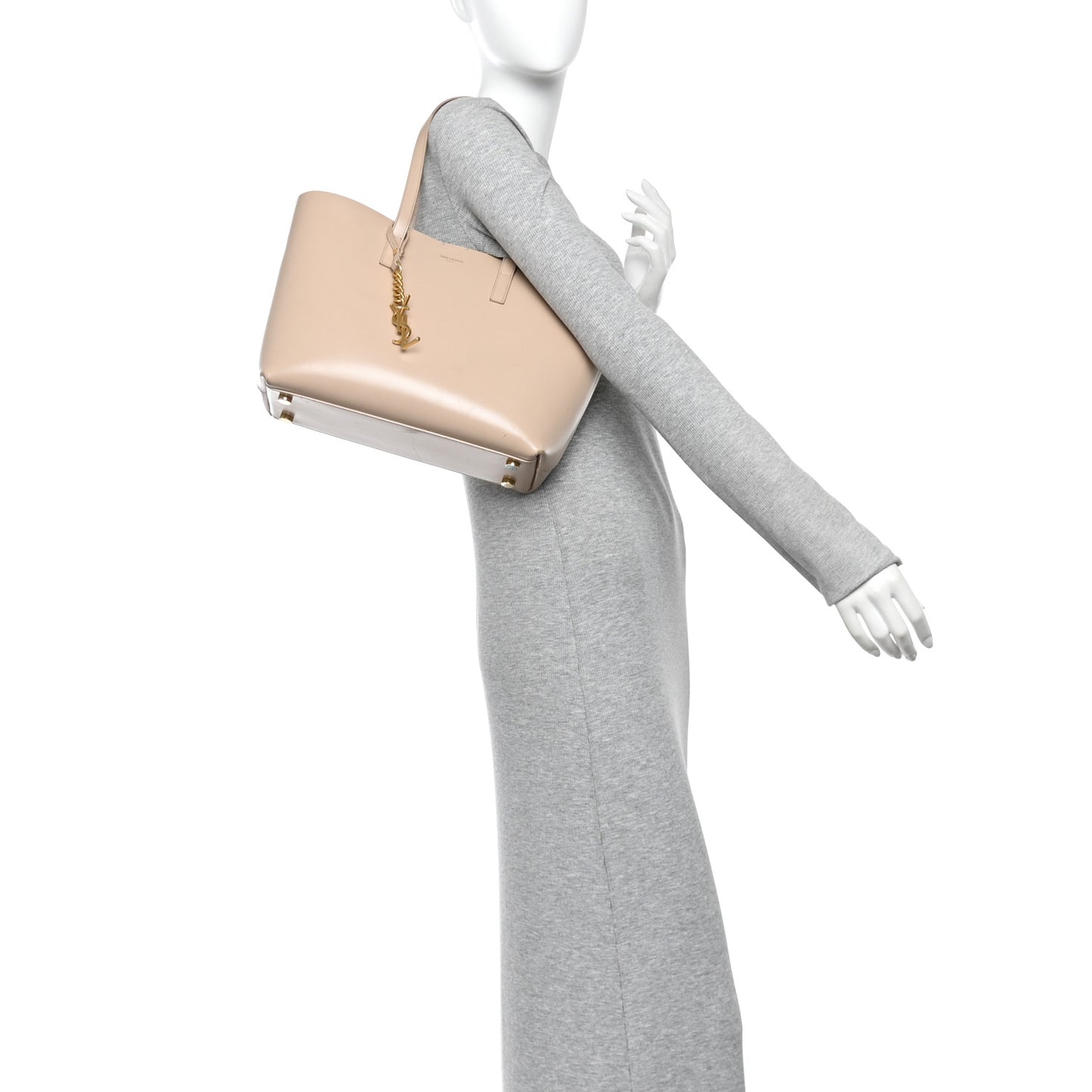 Calfskin Classic Monogram Double Face Tote Nude Powder