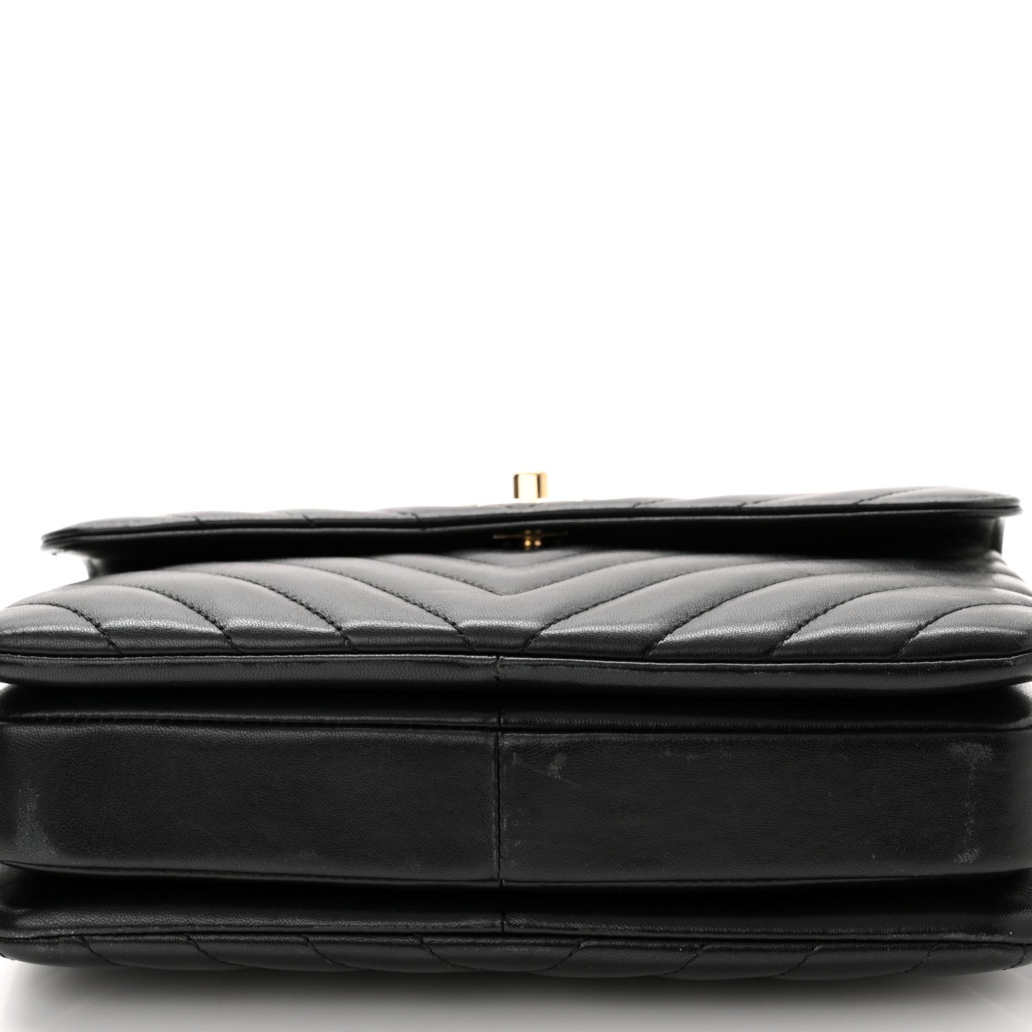 Chanel Lambskin Chevron Quilted Small Trendy CC Dual Handle Flap Bag Black 11 of 13