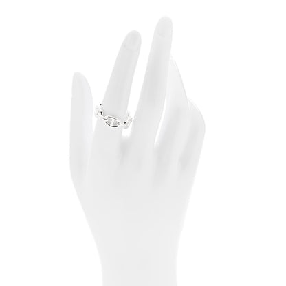 Hermes Sterling Silver PM Chaine d'Ancre Enchainee Band Ring 56 7.5 2 of 7