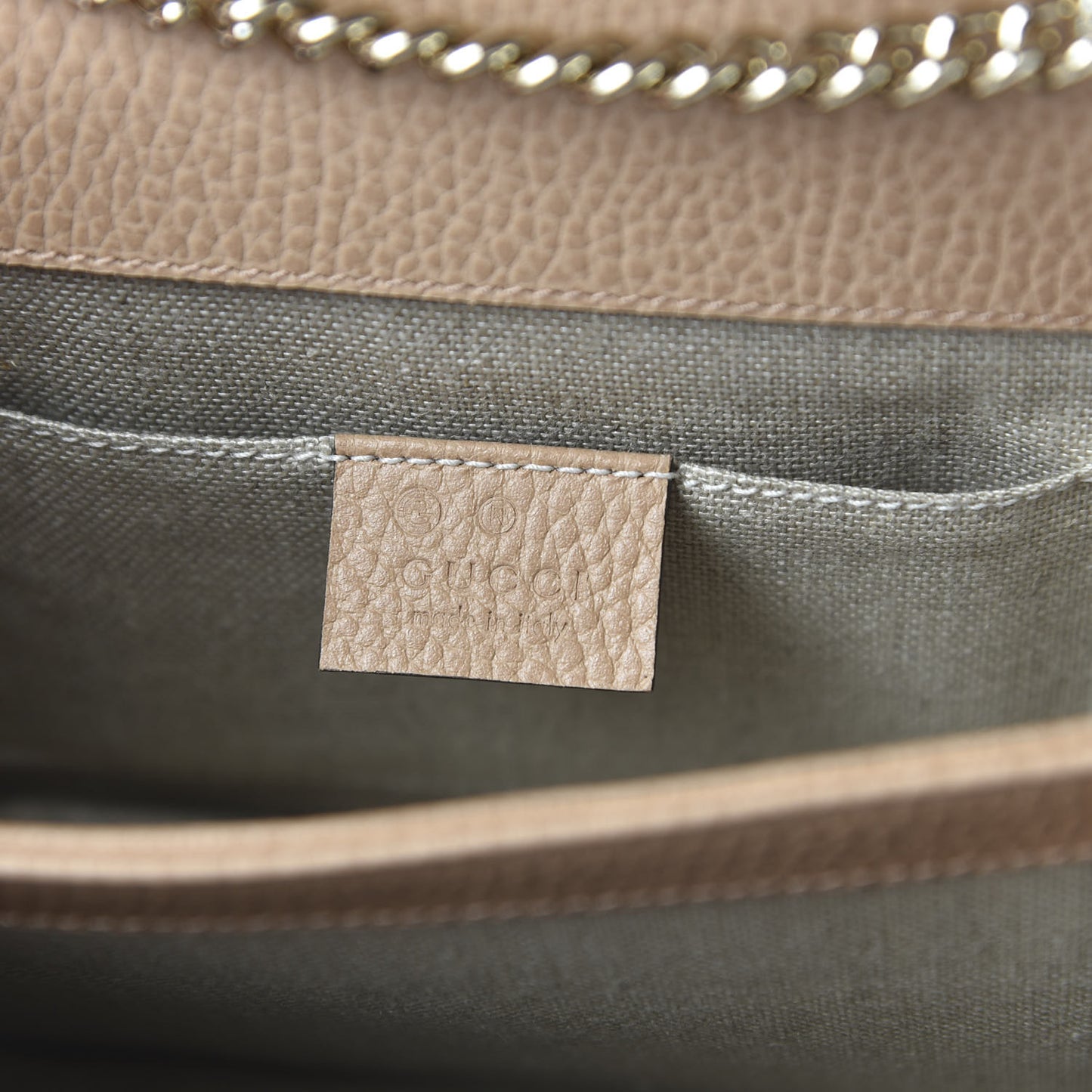 Dollar Calfskin Small Interlocking G Shoulder Bag Camelia