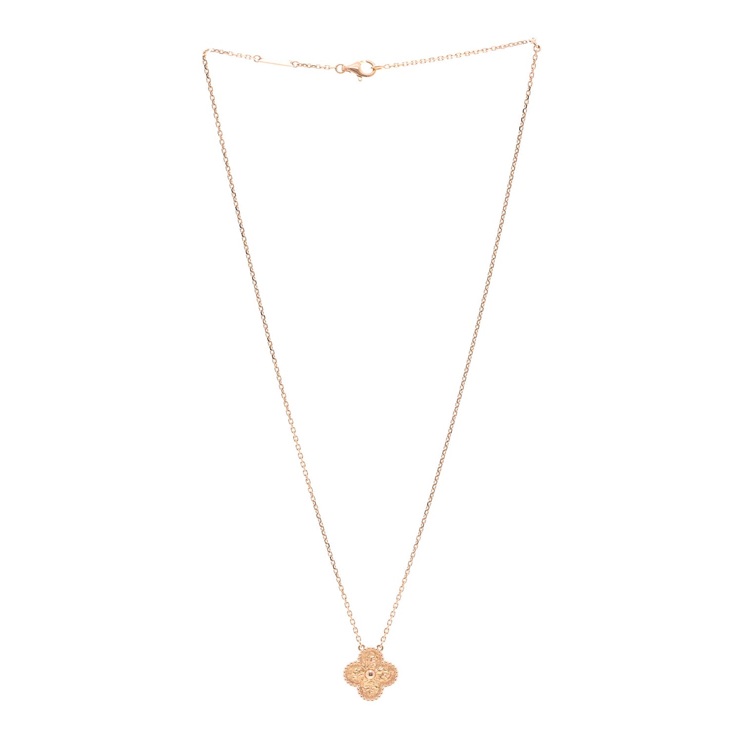 18K Rose Gold Vintage Alhambra Pendant Necklace