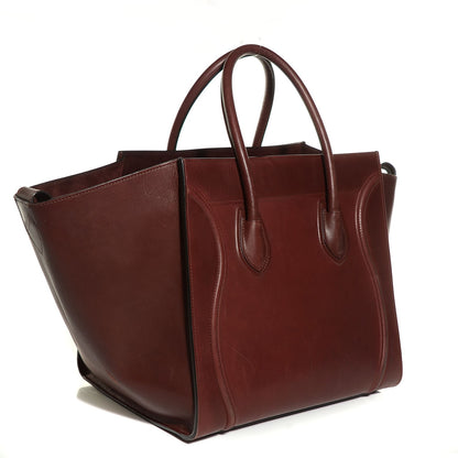 Celine Natural Calfskin Medium Phantom Luggage Burgundy 3 of 7