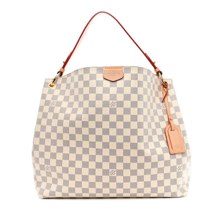 Louis Vuitton Damier Azur Graceful MM Rose Ballerine 1 of 9