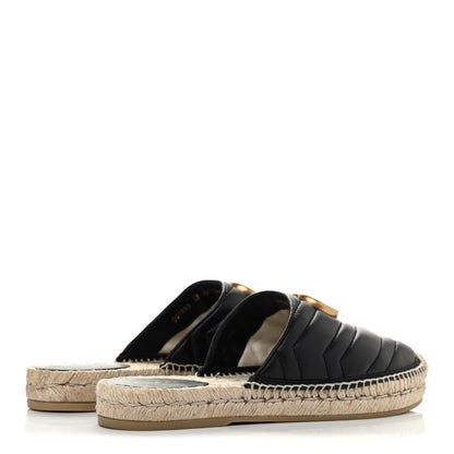 Gucci Nappa Matelasse GG Marmont Espadrille Slippers 37 Black 3 of 4