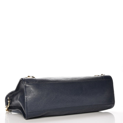 Balenciaga Chevre Gold Metallic Edge Hardware City Bleu Nuit Dark Sea 5 of 8